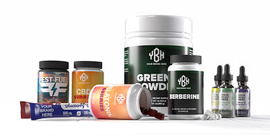Vitalis International custom packaging service showcased by customizable, eye catching packaging designs for capsule bottles, gummy bottles, stick packs, and oil droppers.